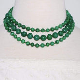 FBT - Three Strands Green Turquoise Women's Beaded Necklace - FashionByTeresa